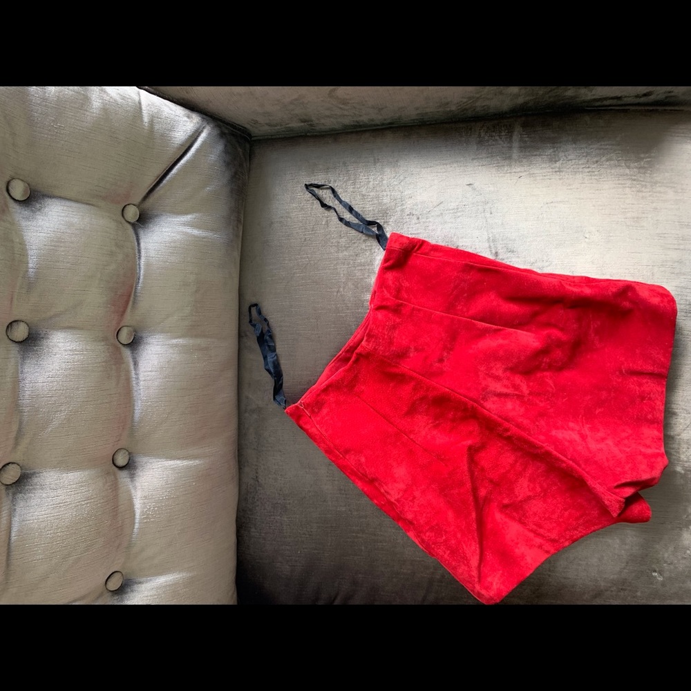 Bright red Suede High waist shorts‼️